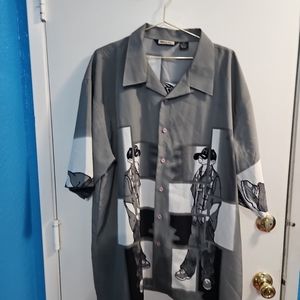 Men's Big And Tall Size 19 1/2 3x Y2K Gray Dress Shirt